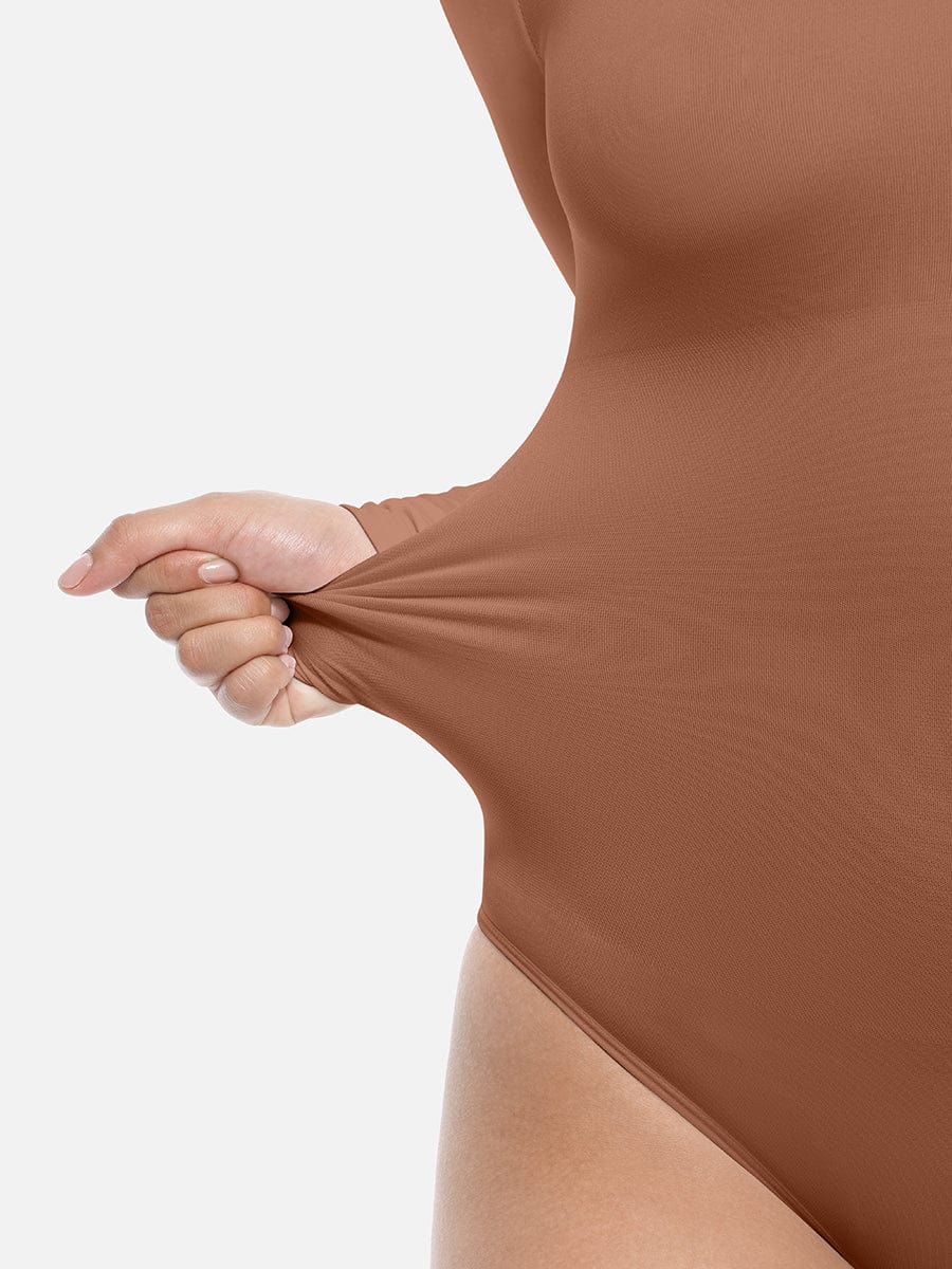 BodyLyn Seamless Bodysuit Long Sleeve Slim Corset Shapewear Bodysuit