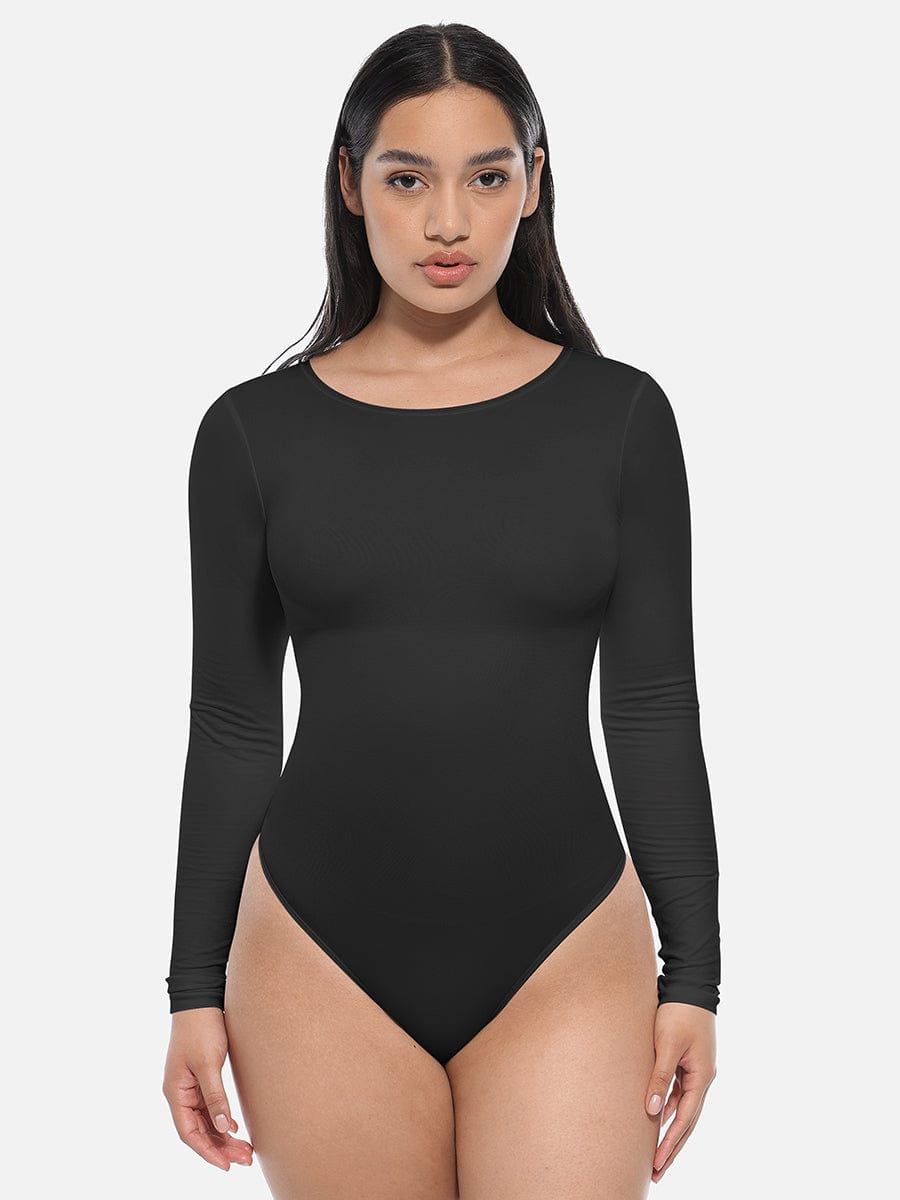 BodyLyn Seamless Bodysuit Long Sleeve Slim Corset Shapewear Bodysuit