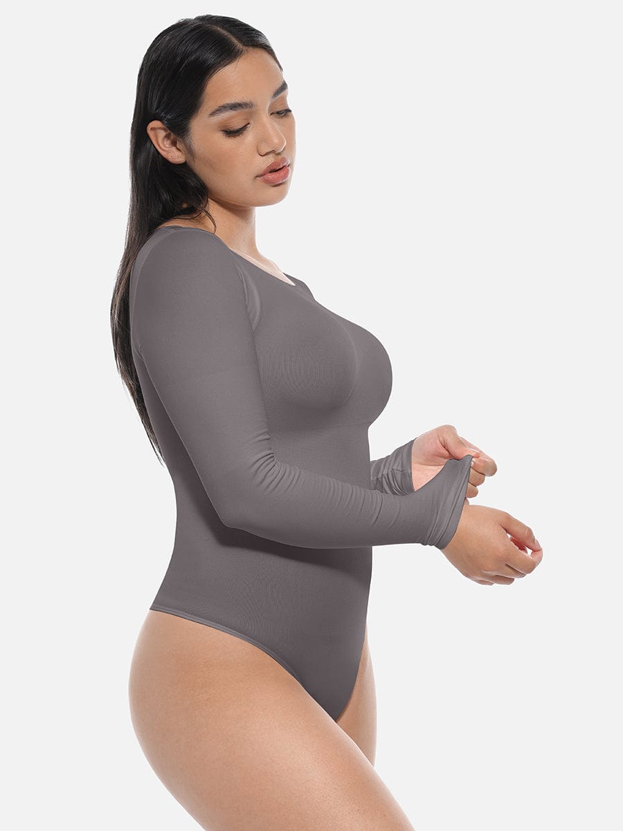 BodyLyn Seamless Bodysuit Long Sleeve Slim Corset Shapewear Bodysuit