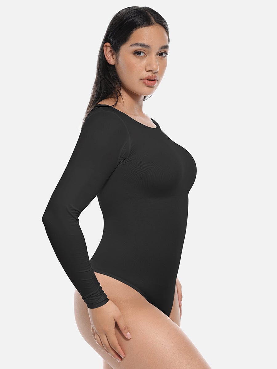BodyLyn Seamless Bodysuit Long Sleeve Slim Corset Shapewear Bodysuit