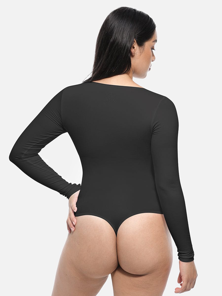 BodyLyn Seamless Bodysuit Long Sleeve Slim Corset Shapewear Bodysuit
