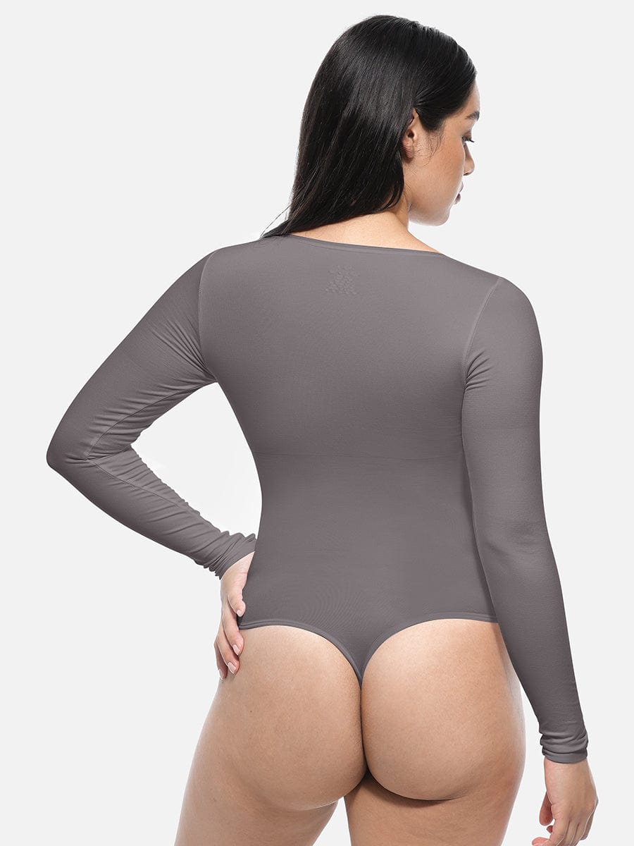 BodyLyn Seamless Bodysuit Long Sleeve Slim Corset Shapewear Bodysuit