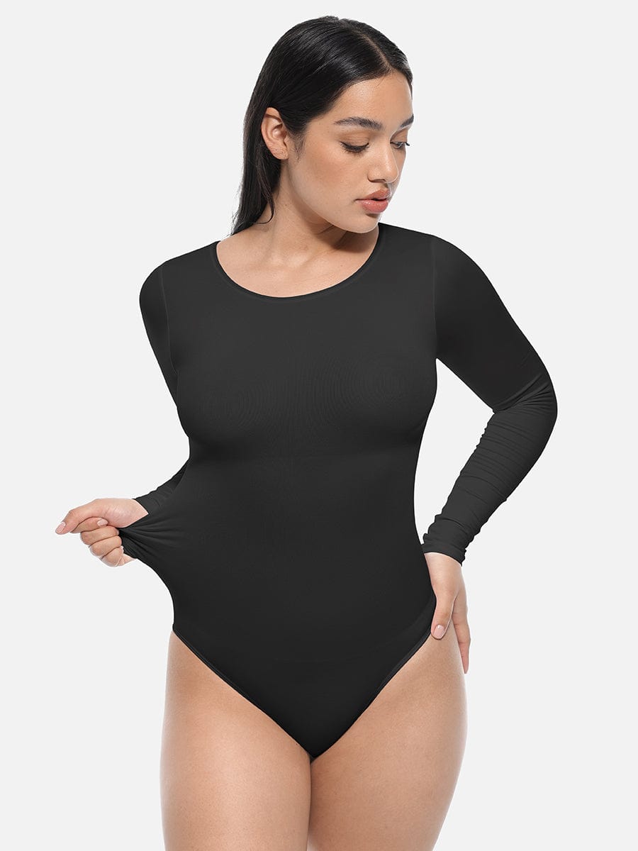BodyLyn Seamless Bodysuit Long Sleeve Slim Corset Shapewear Bodysuit