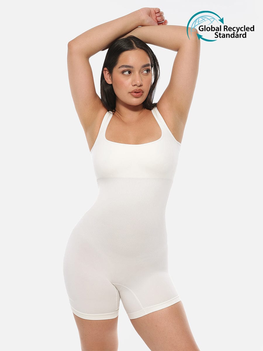 BodyLyn🌿 Eco-friendly Seamless Square Neck Waist and Belly Shaping Jumpsuit