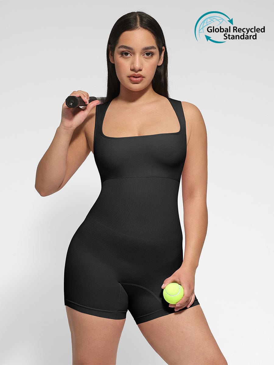 BodyLyn🌿 Eco-friendly Seamless Square Neck Waist and Belly Shaping Jumpsuit