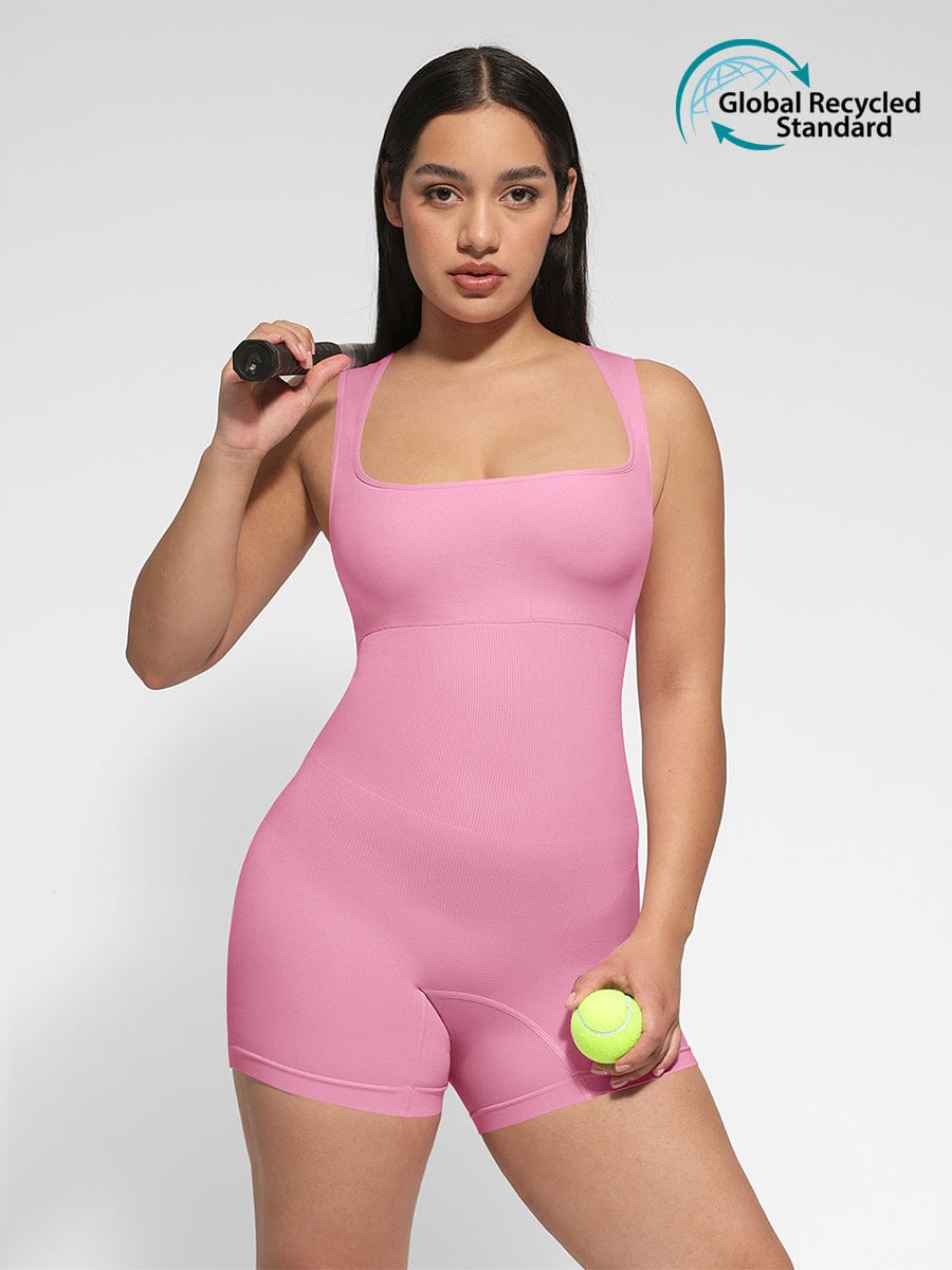 BodyLyn🌿 Eco-friendly Seamless Square Neck Waist and Belly Shaping Jumpsuit