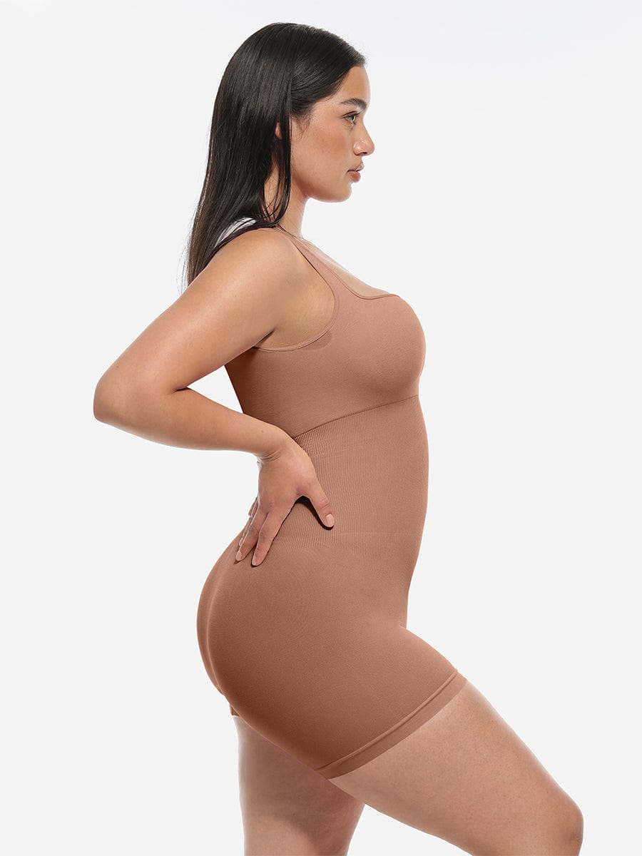 BodyLyn🌿 Eco-friendly Seamless Square Neck Waist and Belly Shaping Jumpsuit