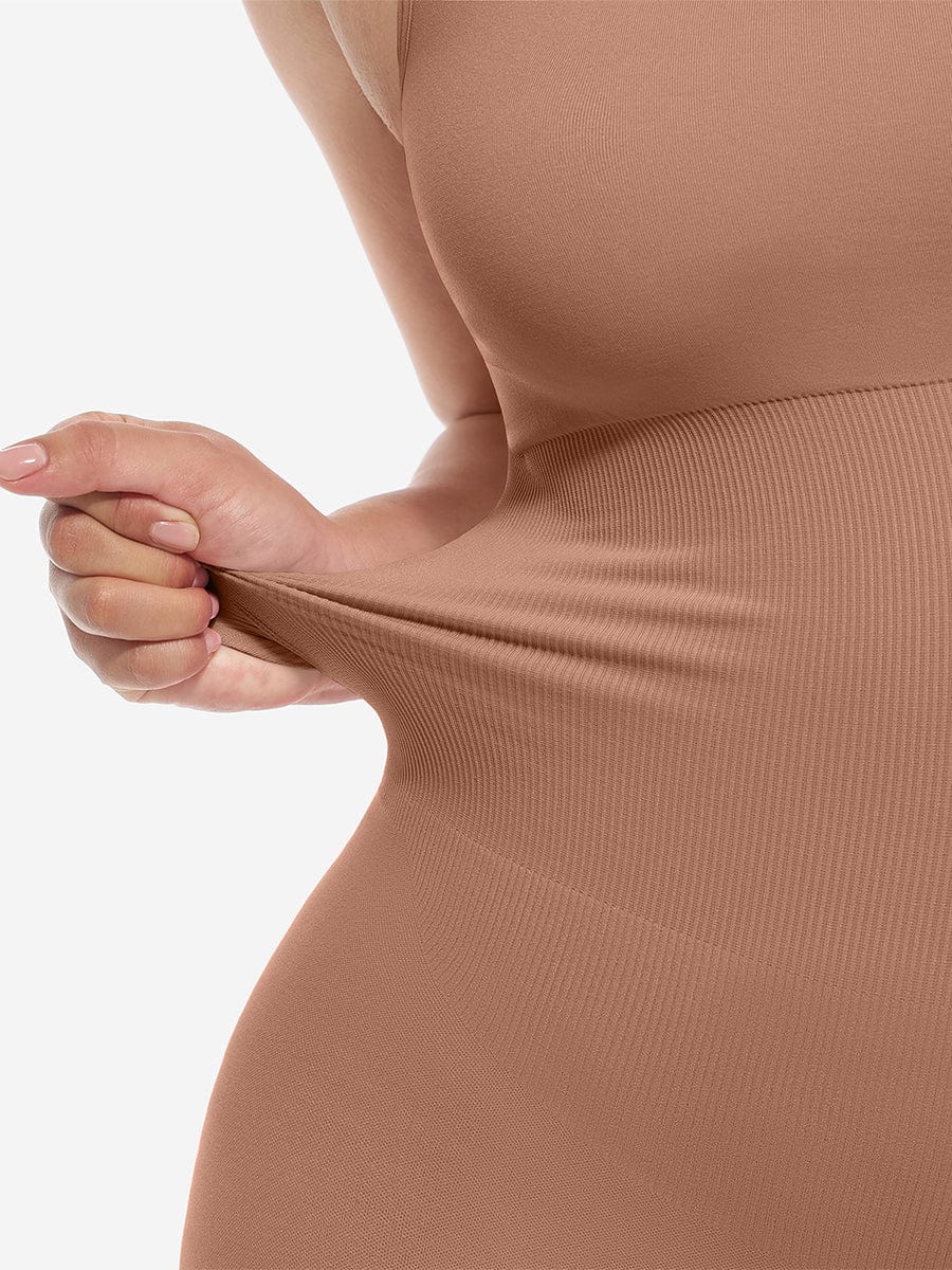 BodyLyn🌿 Eco-friendly Seamless Square Neck Waist and Belly Shaping Jumpsuit