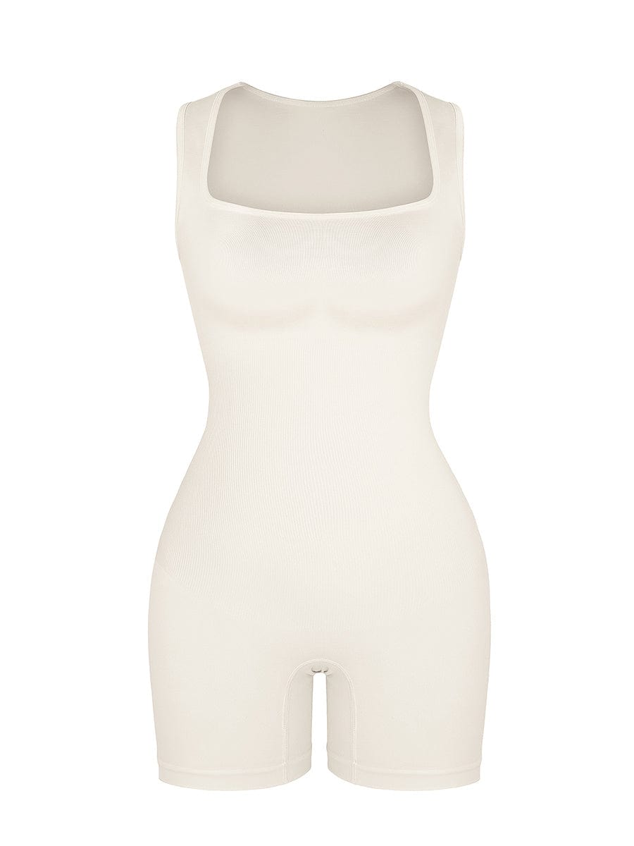 BodyLyn🌿 Eco-friendly Seamless Square Neck Waist and Belly Shaping Jumpsuit