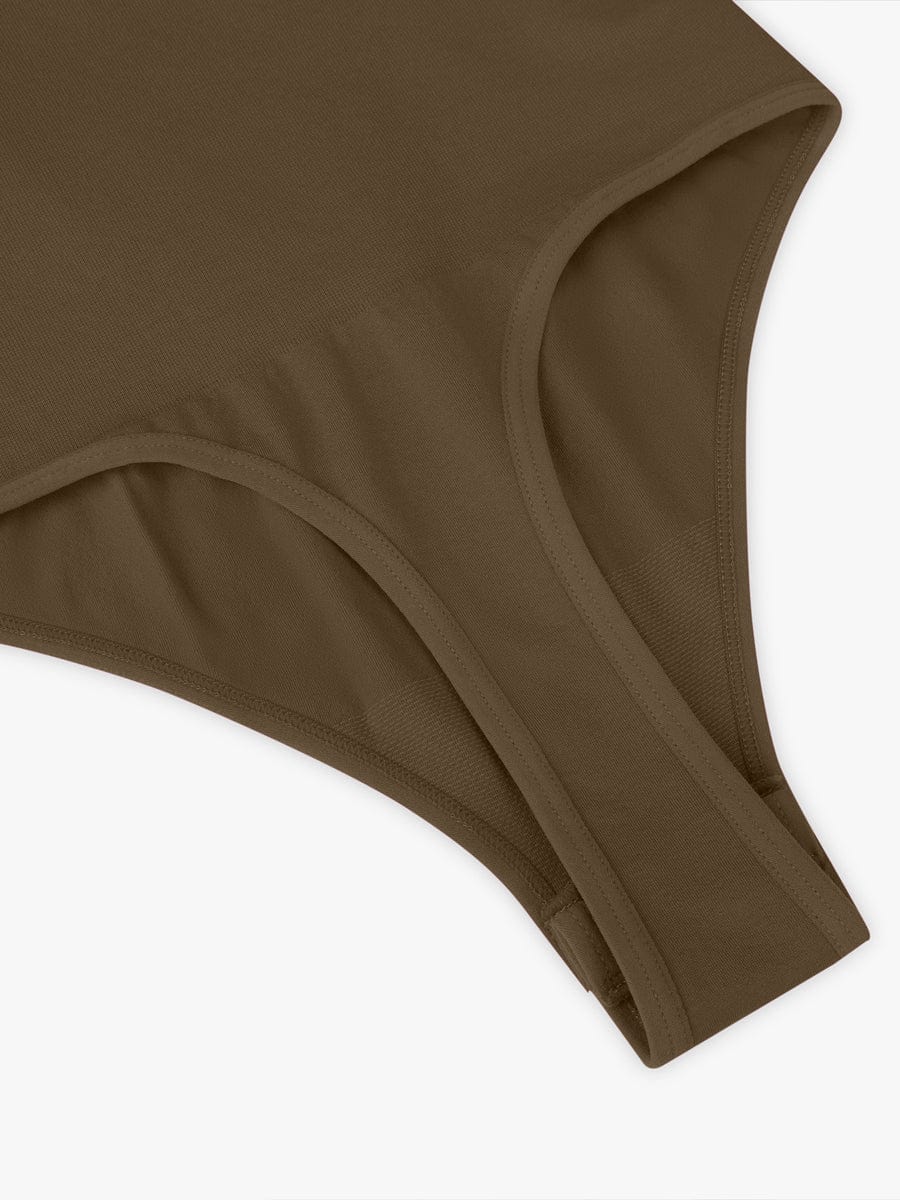 BodyLyn Seamless Bra Free Cami Tummy Control Thong Bodysuit with Removable Pads