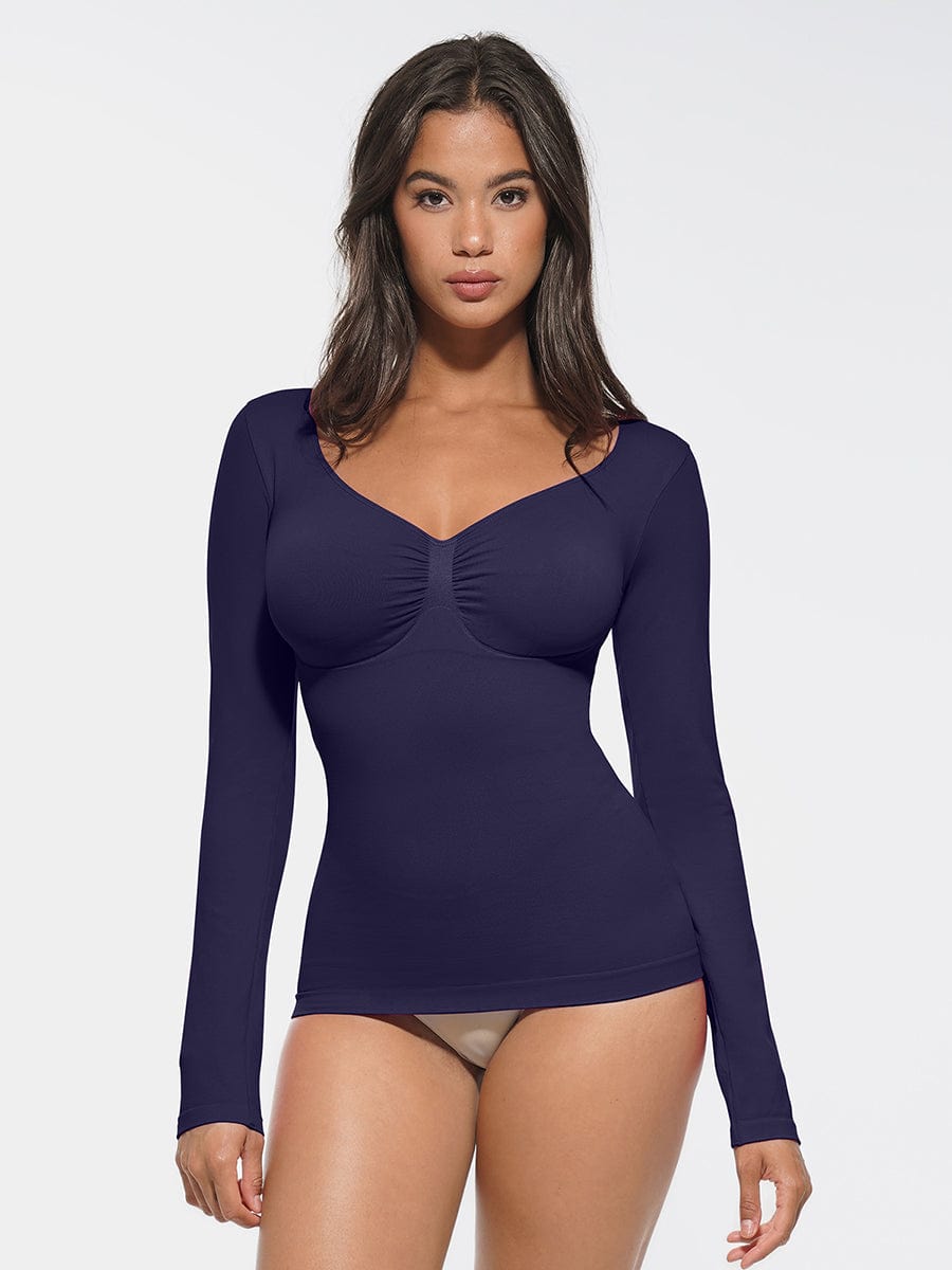 BodyLyn Seamless Diamond Neck Bust Support Waist and Tummy Control Shaping Top