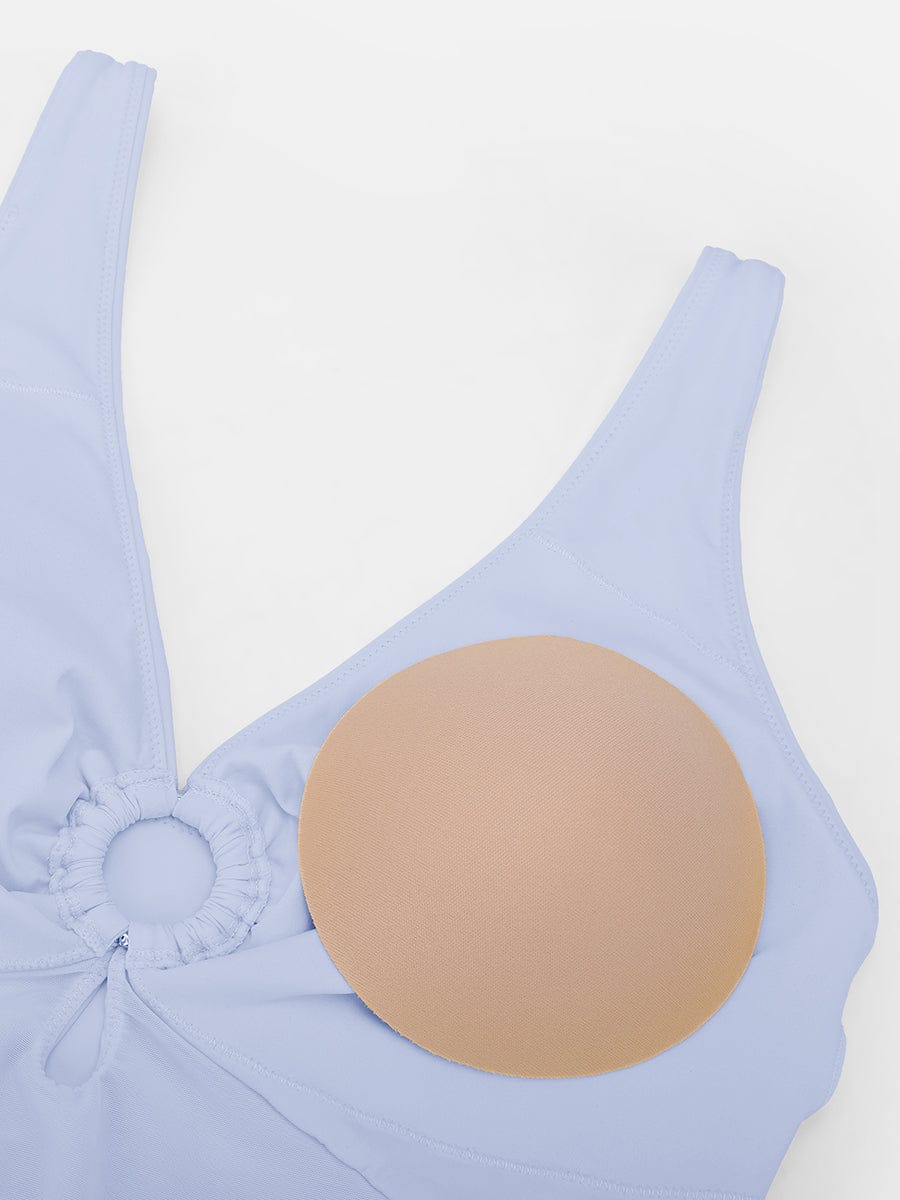 BodyLyn Waist Shaping Mesh Eco Lining Ruched Brief One Piece Swimsuit with Pads