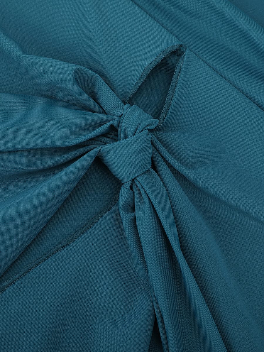 BodyLyn Deep V Ruched Shaping Mesh One Piece Swimsuit with Removable Pads