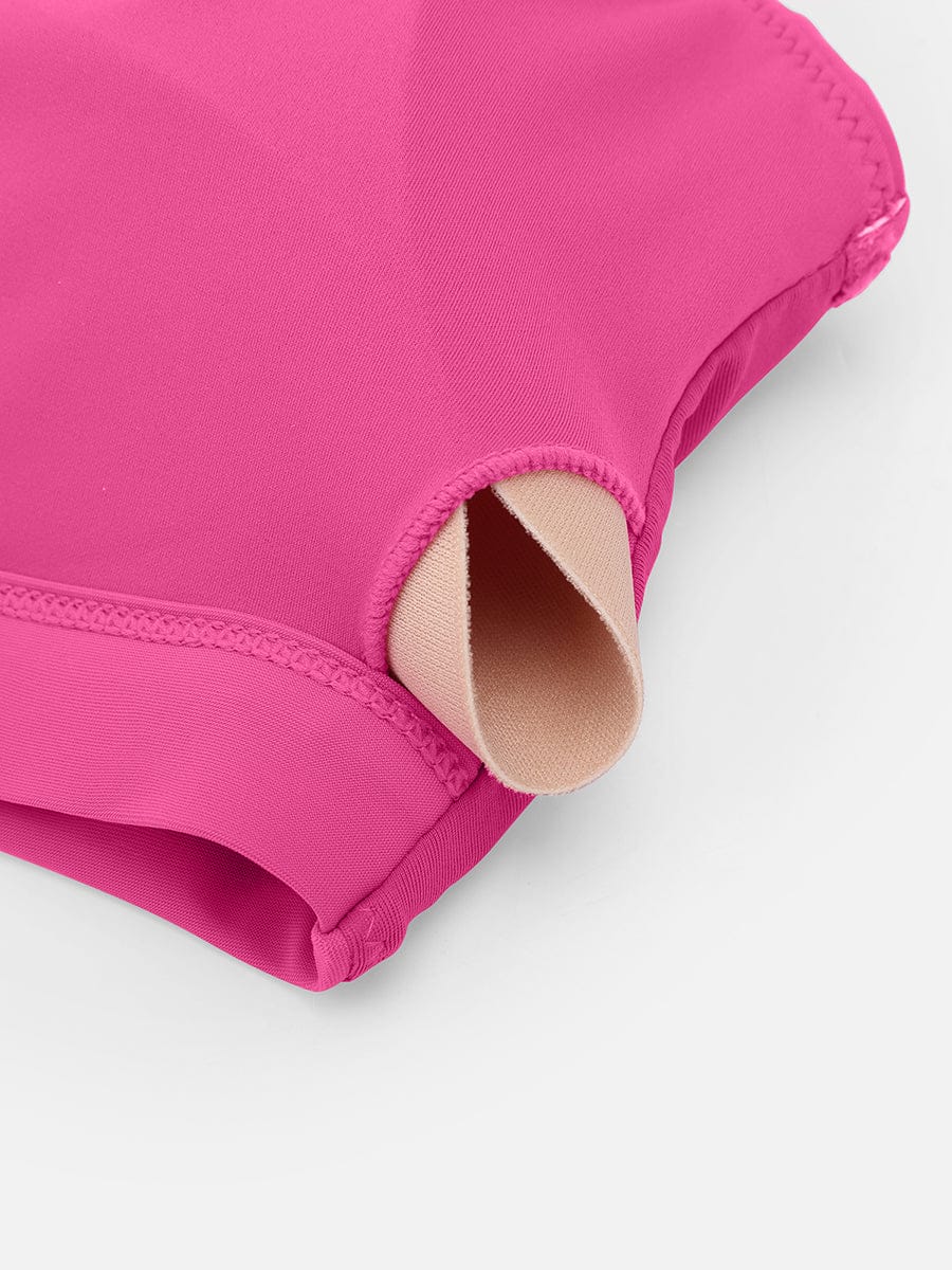 BodyLyn Deep V Metal Ring Drawstring Tummy Control Swimsuit with Removable Pads