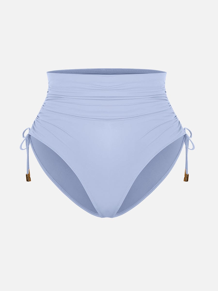 BodyLyn Deep V Metal Ring Drawstring Tummy Control Swimsuit with Removable Pads