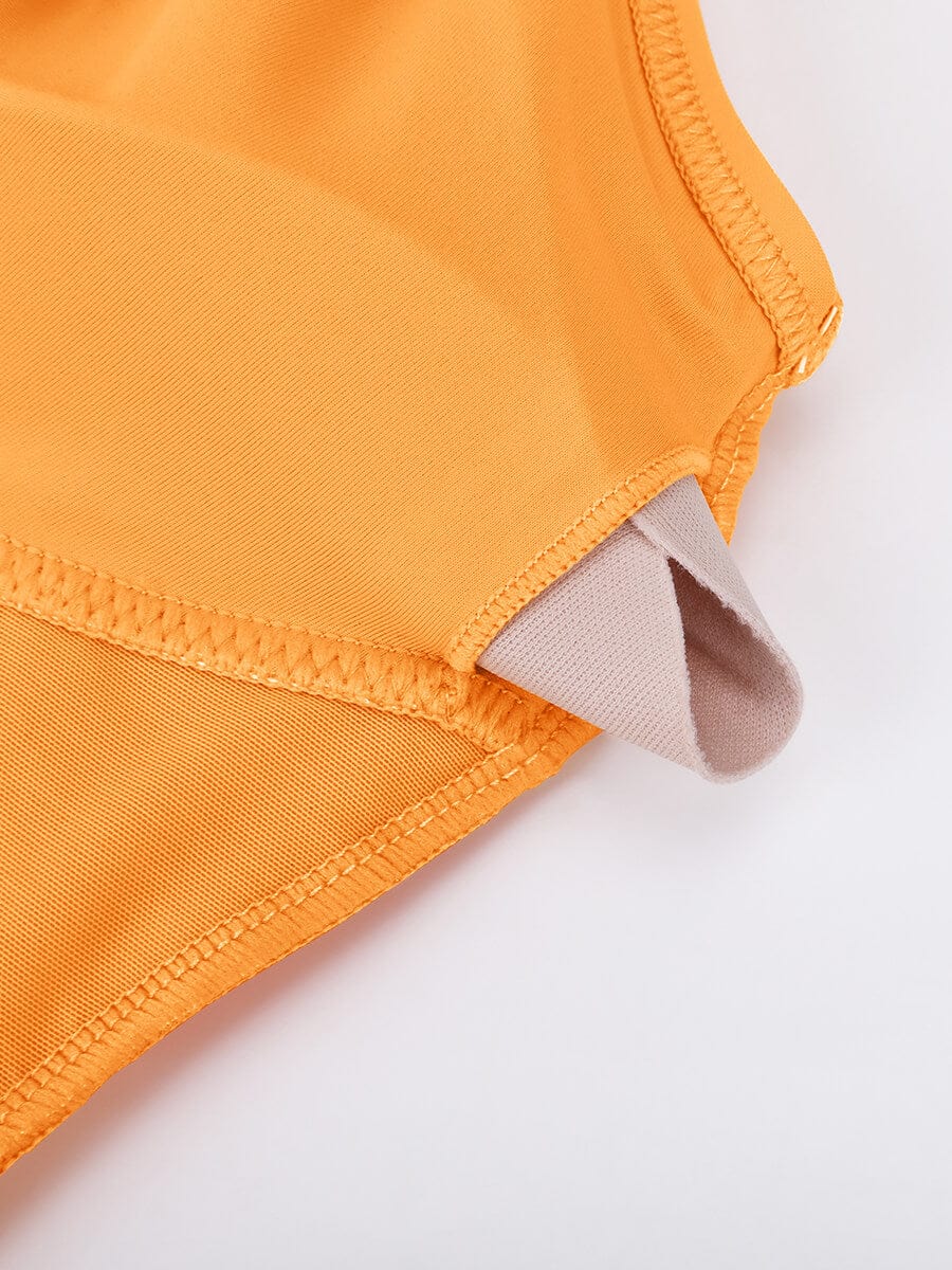 BodyLyn Ruffled One Piece V Neck Lace Up Swimsuit