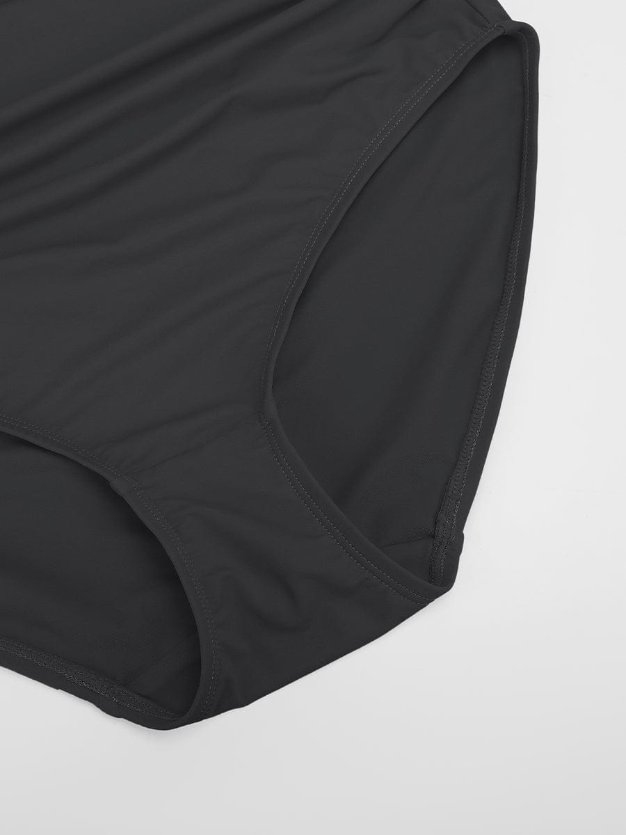 BodyLyn One Shoulder One Piece Ruched Support Chest Swimwear