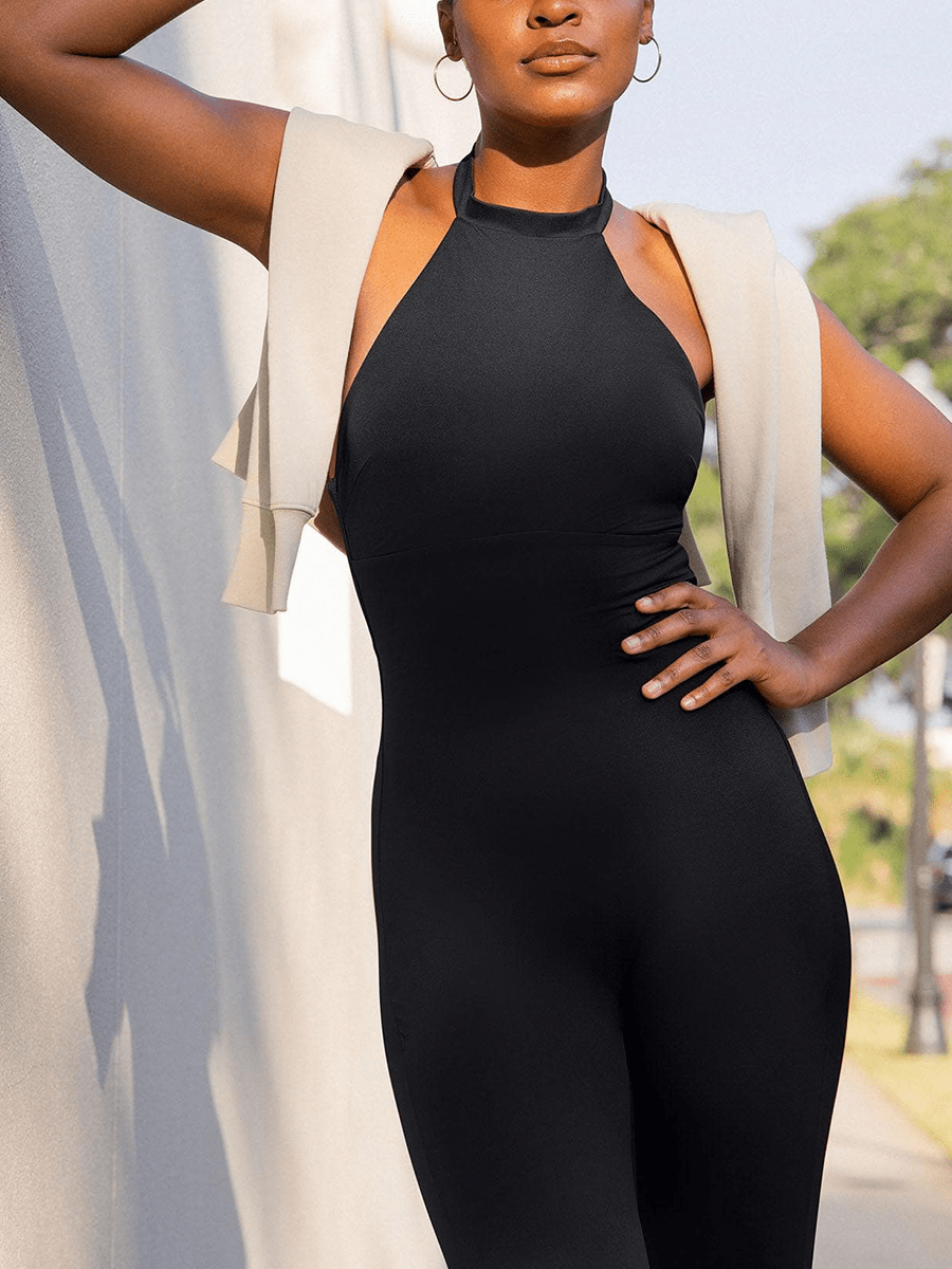 Wholesale One Piece Halter Thigh Slimming Shapewear Jumpsuits