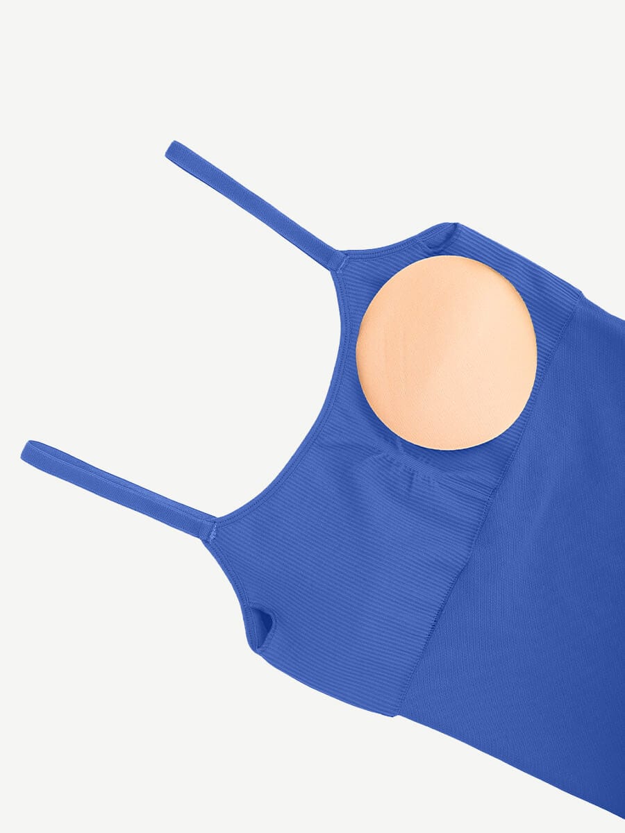 BodyLyn High Stretchy Seamless Sling Tummy Control Jumpsuit Removable cup pads