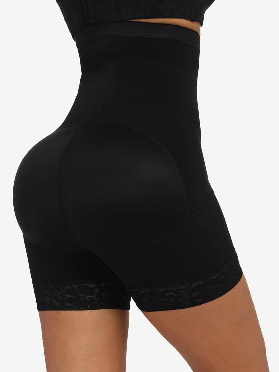 Wholesale Queen Size High Waist Post-surgical Slimming Shorts Lace Hemline Hooks