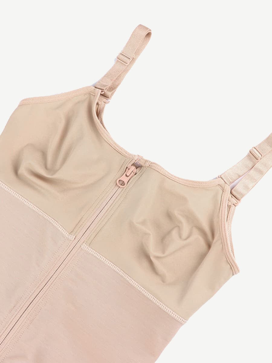 Wholesale Large Size Postoperative Full Body Shaper Front Zipper Smooth Abdomen