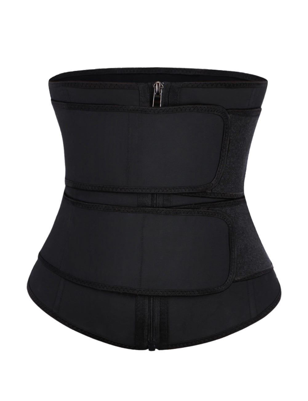 Wholesale Black Plus Size Latex Double Belt Waist Trainer 7 Steel Bones Compression