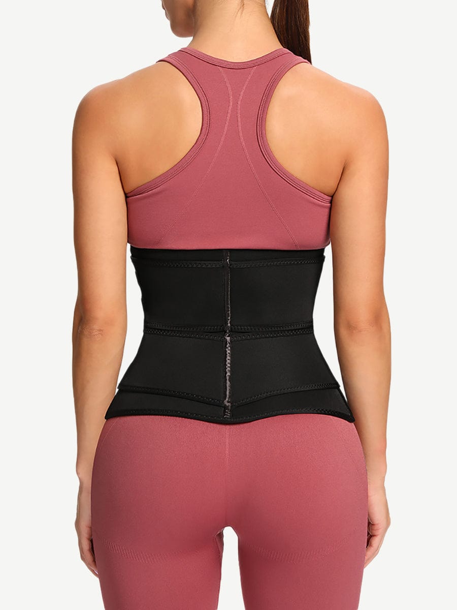 Wholesale Athletic Waist Trainer Black Big Size Neoprene With Sticker Tummy Control