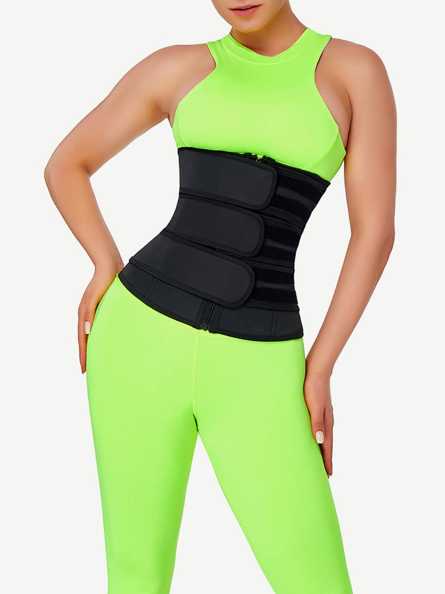 Wholesale Tummy Waist Trainer 7 Steel Bones Latex Zipper Control Midsection