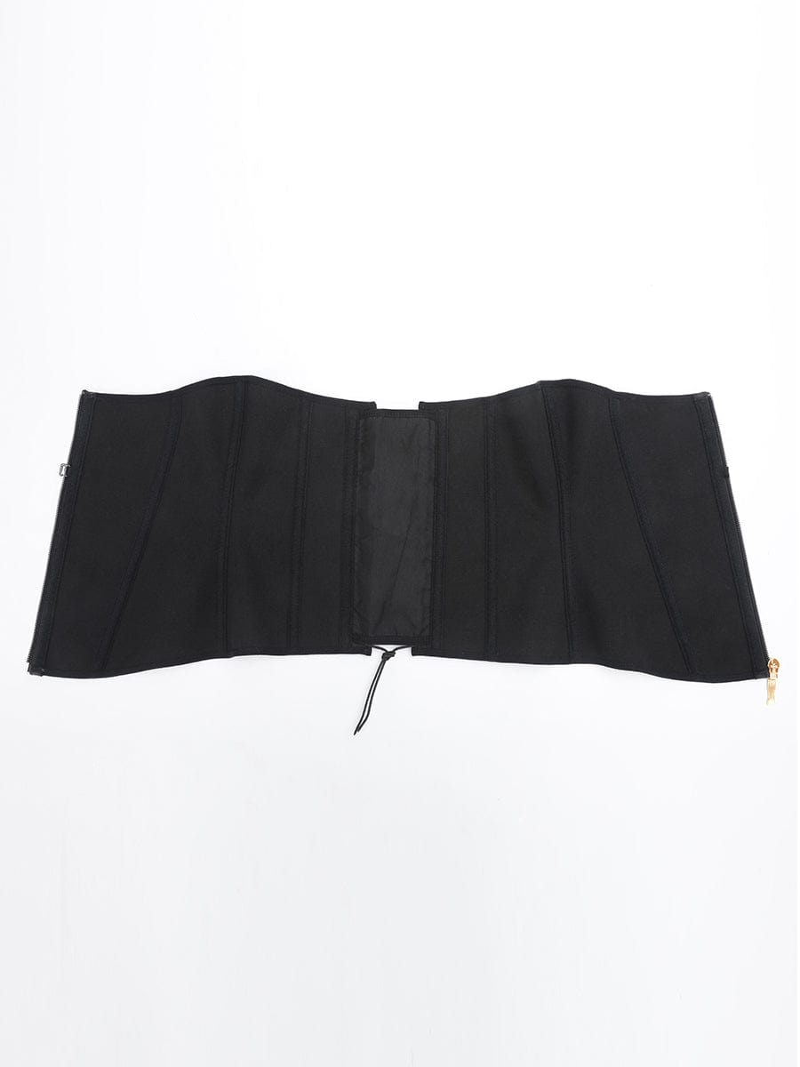 Wholesale U-Shaped 10 Steel Bones Latex Waist Trainer with Fan Lacing and Front Buckle Adjustment